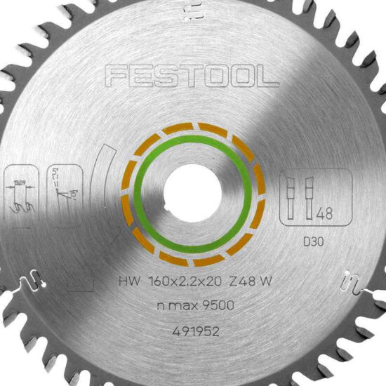 Festool 491952 TS55 Fine Tooth Saw Blade 160mm x 20mm x 48T - Image 2