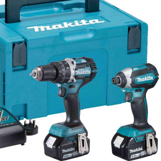 Makita DLX2180TJ 18V Brushless Combi Drill & Impact Driver Twin Pack, 2 x 5.0Ah Batteries - Image 4