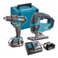 Makita DLX2134TJ 18V Combi Drill & Jigsaw Cordless Twin Kit Inc 2x 5.0Ah Batteries