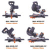 Evolution Evolution R185SMS+ 185mm Sliding Compound Mitre Saw With TCT Multi-Material Cutting Blade, 240v - Image 4