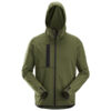 Snickers Workwear 8058 Khaki Green 3100 AllroundWork, Full Zip Fleece Hoodie
