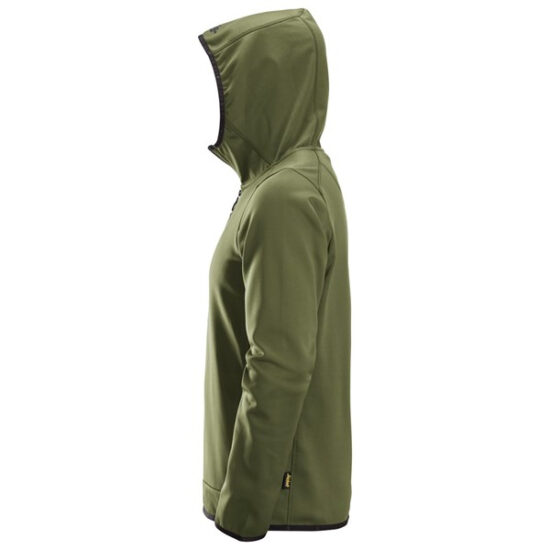 Snickers Workwear 8058 Khaki Green 3100 AllroundWork, Full Zip Fleece Hoodie - Image 3