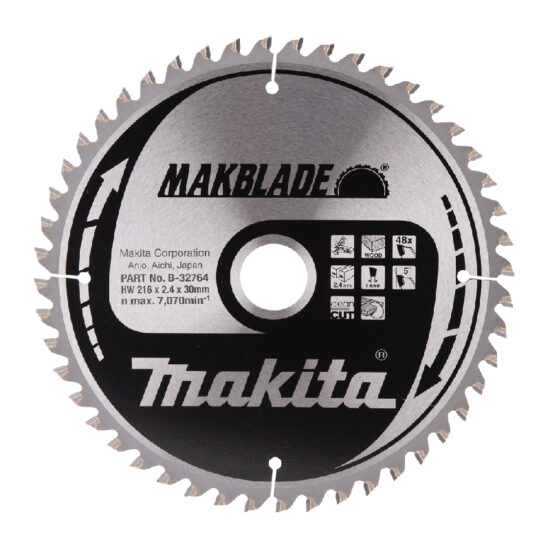 Makita B-32764, (B-08969) Circular Saw Blade, Makblade, TCT, 216x30mm, 48T