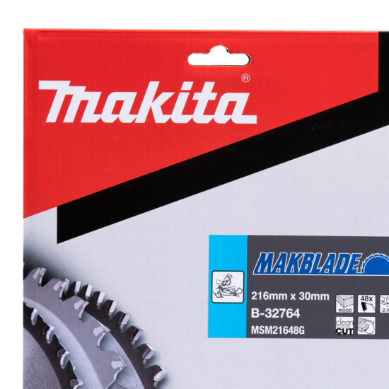 Makita B-32764, (B-08969) Circular Saw Blade, Makblade, TCT, 216x30mm, 48T - Image 2
