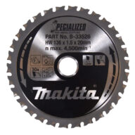 Makita B-33526, (B-10615) Circular Saw Blade, Specialized, TCT, 136x20mm, 30T