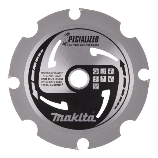 Makita B-33685 (B-22997) Circular Saw Blade, Specialized, P.C.D, 165x20mm, 4T