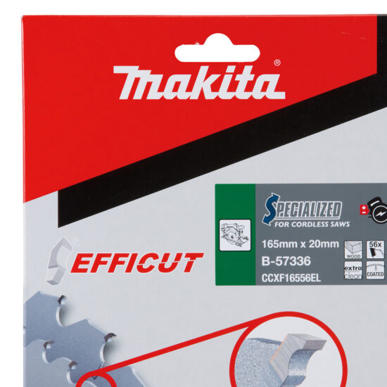 Makita B-57336 (B-57320) Circular saw blade, Efficut T.C.T, 165 x 20 mm, 56 T - Image 2