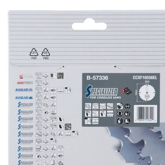 Makita B-57336 (B-57320) Circular saw blade, Efficut T.C.T, 165 x 20 mm, 56 T - Image 3