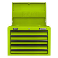 Sealey AP26059THV Topchest 5 Drawer with Ball-Bearing Slides - Green/Black