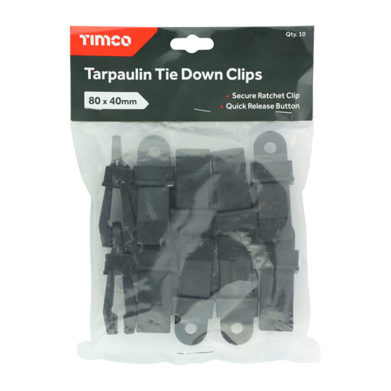 TimCo TTC10 Tarpaulin Tie Down Clips 80mm x 40mm - Image 2