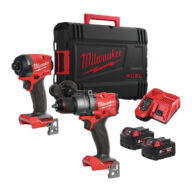 Milwaukee M18FPP2A3-502X Fuel M18FPD3 Combi & M18FID3 Impact Twin Set Inc 2 x 5.0ah Batteries