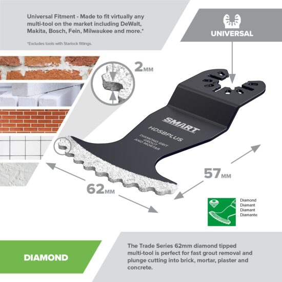 Smart HDSBPLUS Universal 62mm Extreme Diamond Blade - Image 2