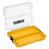 The DeWalt DEW170706 TSTAK™ IV Toolbox (Shallow Drawer) features a yellow plastic case with a clear hinged lid and ribbed interior—perfect for organizing small tools or parts in your DeWalt toolbox system.