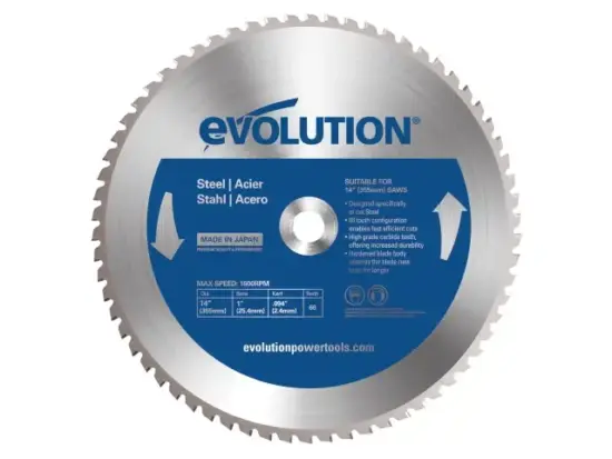 Evolution EVLRP3552466 Mild Steel Cutting Chop Saw Blade 355 x 25.4mm x 66T