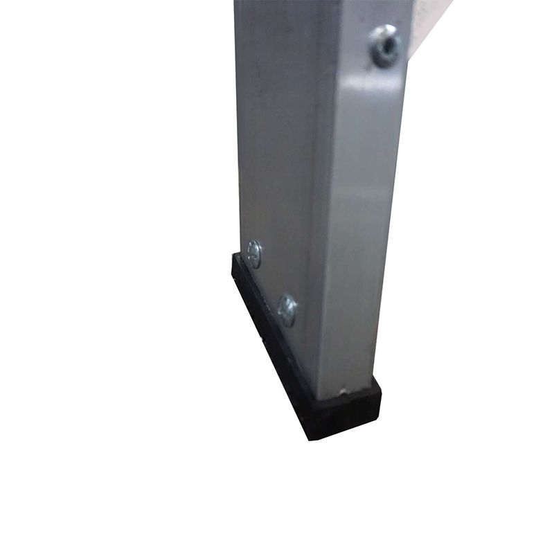 Close-up of a Lyte WS Aluminium Warehouse Steps leg, showing bolts and a black rubber/plastic foot, isolated on a white background.