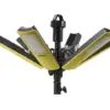 The Firthfull FPPCENTAURL Centaur Heavy-Duty LED Site Light delivers 200W of powerful illumination, features four adjustable yellow and black panels on a sturdy stand, and operates at 110V—ideal for any job site.