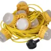 Faithfull FPPSLFESTL22 Festoon Lights 10 LED Bulbs 110v 22m