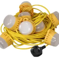 Faithfull FPPSLFESTL22 Festoon Lights 10 LED Bulbs 110v 22m