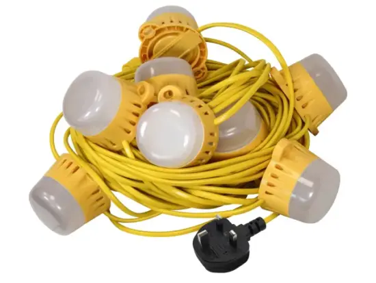 Faithfull FPPSLFESTL22 Festoon Lights 10 LED Bulbs 110v 22m