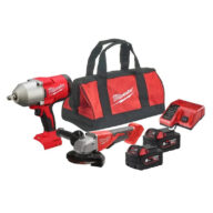 Milwaukee M18BLPP2E-502B Brushless Impact Wrench & Grinder Power Pack