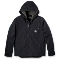 Carhartt OJ4392 RelaxedFit Washed Duck Sherpa Lined Jacket, Black