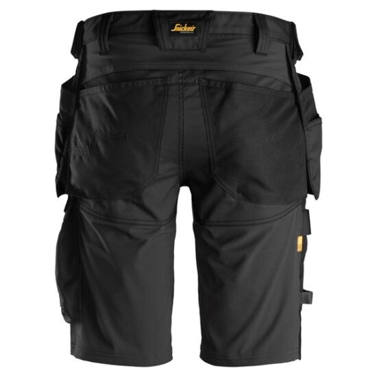 Snickers 6141 AllroundWork Stretch Shorts Holster Pockets, Black - Image 2