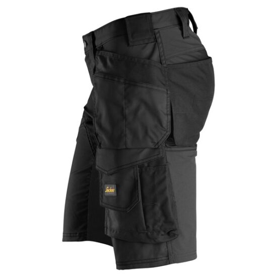 Snickers 6141 AllroundWork Stretch Shorts Holster Pockets, Black - Image 3