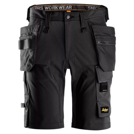 Snickers 6175 AllroundWork, 4-Way Stretch Shorts Holster Pockets, Black