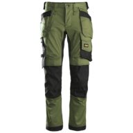 Snickers 6241 AllroundWork, Stretch Trousers Holster Pockets, Khaki Green Black
