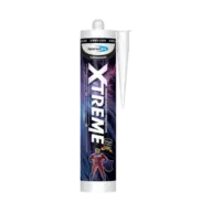 A tube of Bond-It Xtreme Premium Grade Anti-Mould Acetoxy Silicone Sealant with Fungicide, White, featuring a white nozzle and bold design. Offers durable anti-mould and fungicide protection for lasting use.