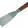The Faithfull FAIST104 Professional Stripping Knife 64mm has a flat, rectangular 64mm-wide blade and a wooden handle fastened with two brass rivets.