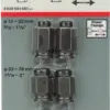 The Bosch 2608584682 Power Change Adapter Nut Set includes 6 metallic adapters for hole saws (sizes: 14-32mm, 33-76mm) and is compatible with Bosch Nut Set, ideal for wood and metal applications.