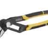 A pair of DeWalt groove joint pliers with black and yellow handles, featuring serrated jaws for gripping—ideal when used with the DeWalt DHT016065 Side Strike Chisel 25mm (1in) for precision tasks.