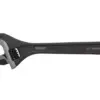 A black adjustable wrench with a metal jaw and ridged handle, designed for versatile tightening or loosening of nuts and bolts, pairs perfectly with tools like the DeWalt DHT016065 Side Strike Chisel 25mm (1in).