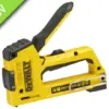 A yellow and black stapler.