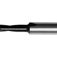 A close-up of a metal drill bit with a cylindrical shank and pointed tip, designed for cutting or drilling into materials such as wood, metal, or plastic, isolated on a white background.