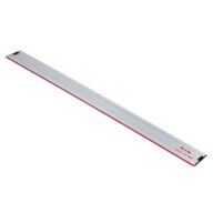 The Mafell Guide Rail Pocket Set includes 2 straight rails with red rubber edges and black end caps, a connecting piece, lever clamps for secure setups, and a bag—ideal for making precise cuts with circular saws.
