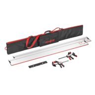 The Mafell Guide Rail Pocket Set includes 2 rails, a connecting piece, lever clamps, and a carrying bag.