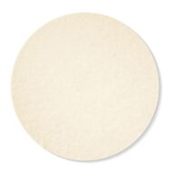 A plain, round, beige paper circle set against a white background, resembling a blank coaster or filter.