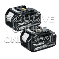 Certainly! Here is your revised text with any mention of watermarks or superimposed text removed: Makita BL1860 18V LXT 6.0Ah Li-Ion Battery Twin Pack.