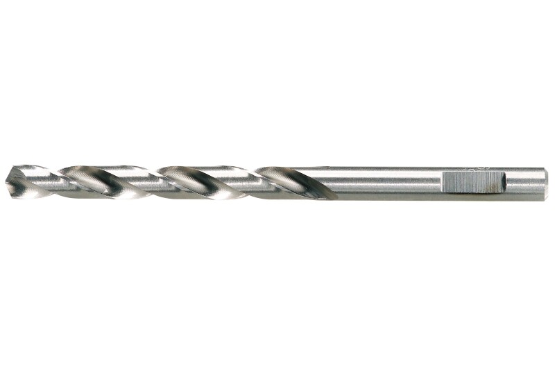 A silver twist drill bit with spiral flutes, designed for metal or wood drilling, shown on a white background.