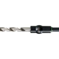 A metal drill bit with a black, cylindrical attachment labeled 9.5 and a Festool brand marking on the right end, designed for use with power tools.