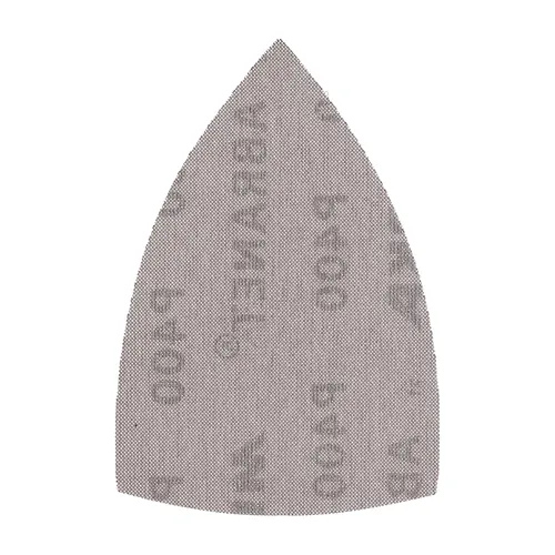 A single gray Mirka Abranet 100 x 152 x 152 mm Grip P120 sanding mesh sheet features a fine, perforated texture.