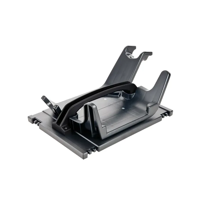 The Tool holder WHR-CT 36-LHS 225 is a black and gray plastic stand with a handle, holding an electronic device on white background.