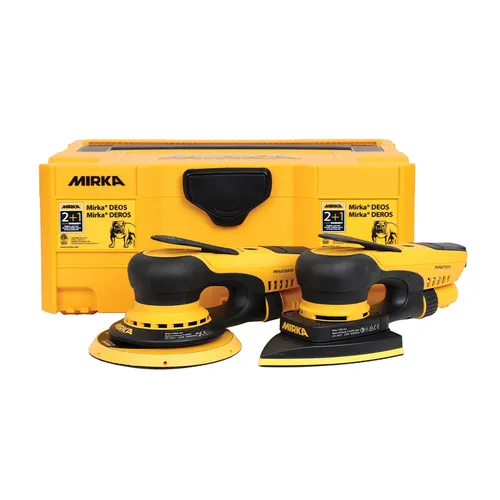Mirka DEROS II 650 + DEOS II 663 Twin Sander Kit In Carry Case 230v
