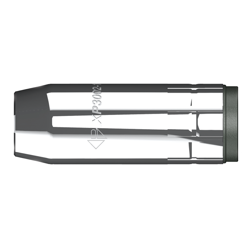 The CONICAL NOZZLE 5/8"/16MM is a transparent, rectangular cartridge with a dark gray conical mouthpiece for vape devices.