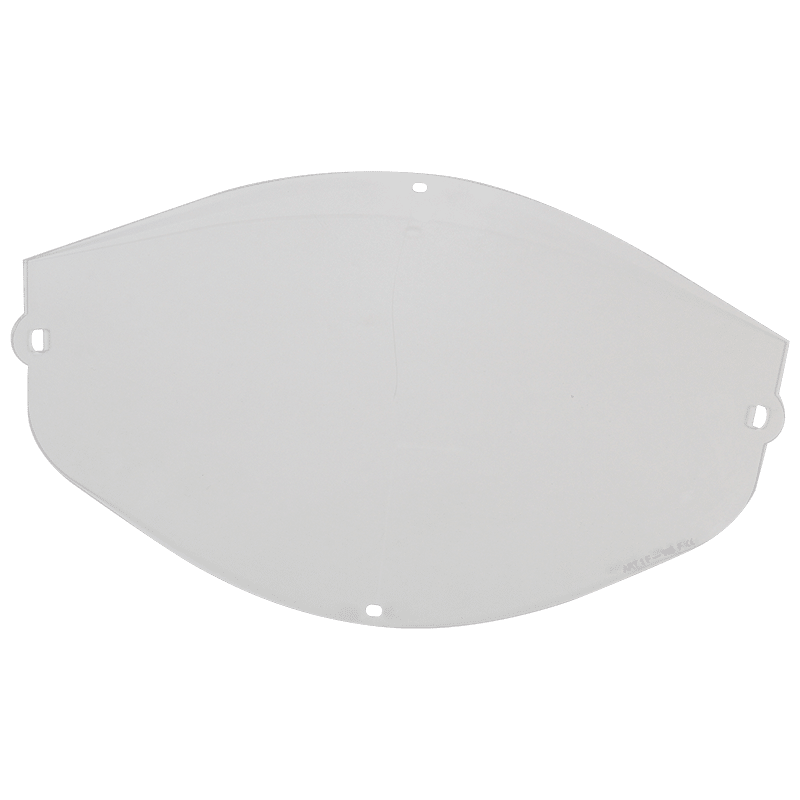 A clear, curved XR460 visor for XR1035/XR944A helmets with four edge holes and a style like the XR944A on a black background.