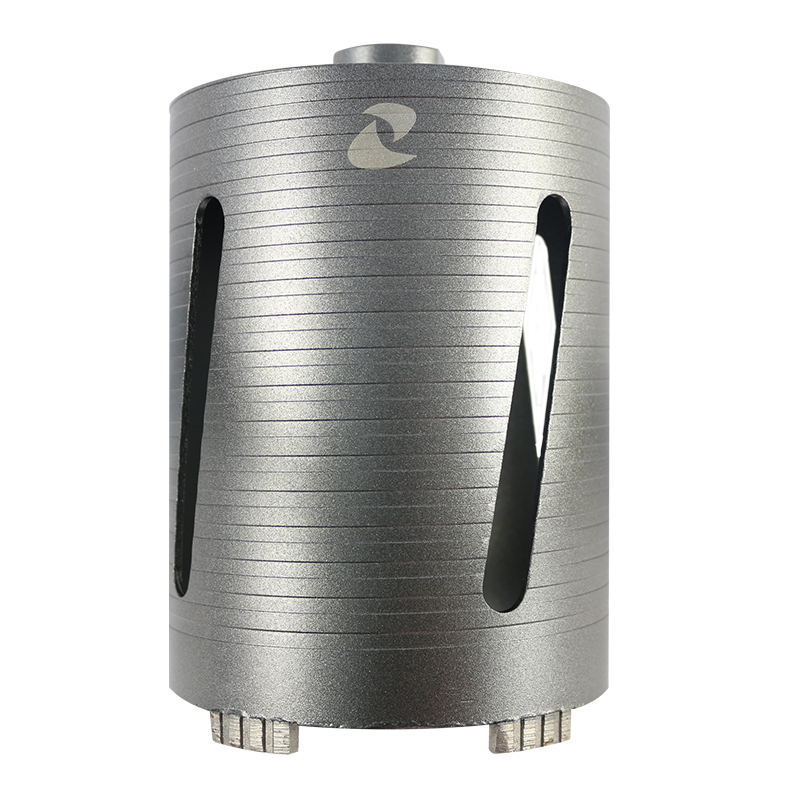 The Abracs Diamond Core 117mm x 150mm has a cylindrical metal body with vertical slots and two cutting segments, on a white background.