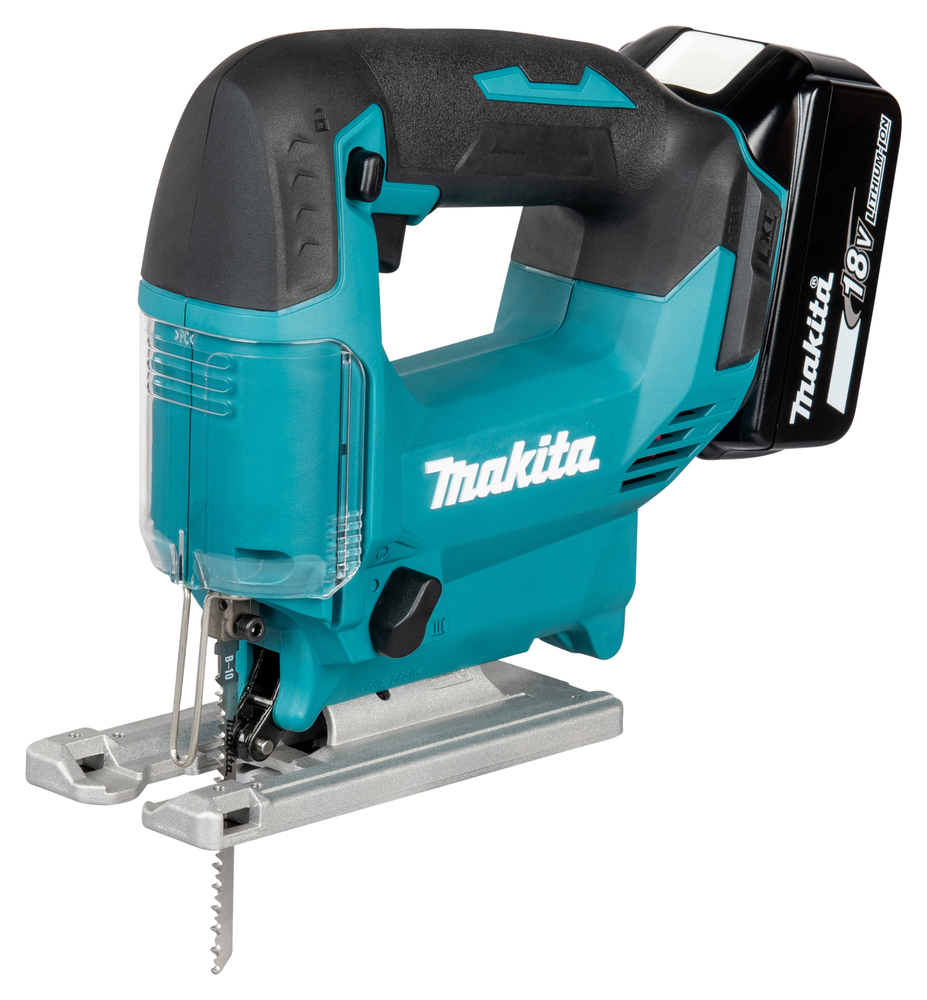 The Makita DHP487SF 18v Combi Drill includes a 3Ah battery and charger, blue and black body, ergonomic handle, and metal base plate.