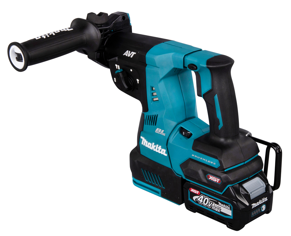 A teal and black Makita DHP487SF 18V cordless combi drill with 3Ah battery and charger, compact and powerful for many tasks.